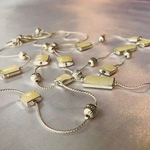 Yellow Sparkle Double Chain with Silver Accent